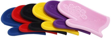 Silicagel Bad Massage Handschoenen/Scrub Borstel/Lijm Haar Borstel Silicagel Borstel Is Waterdicht geel