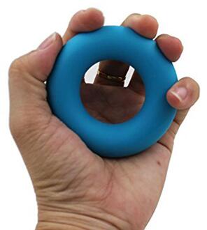 Silicagel Draagbare Hand Grip Aangrijpende Ring Carpaal Expander Vinger Trainer Grip Sterkte Revalidatie Pow Stress Ring Bal Blauw