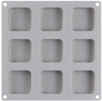 Silicon Mallen Voor Handgemaakte Zepen Diy 9 Grid Siliconen Zeep Mal Handgemaakte Zeep Maken Vierkante 3D Mallen Gereedschappen Cake Decorating gereedschap