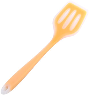 Silicone Anti-aanbak Sleuven Draaiers Pot Schop Flexibele Siliconen Koekenpan Turner Spatel Koken Spatel Gebakken Schop Komen geel
