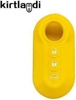 Silicone Auto Sleutel Cover Case 3 Knoppen Afstandsbediening Auto Folding Flip Key Case Voor Fiat Ducato 500 500L Panda Grande punto Lancia Musa geel