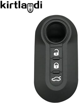 Silicone Auto Sleutel Cover Case 3 Knoppen Afstandsbediening Auto Folding Flip Key Case Voor Fiat Ducato 500 500L Panda Grande punto Lancia Musa zwart