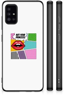 Silicone Back Case Samsung Galaxy A51 Telefoon Hoesje met Zwarte rand Popart Princess