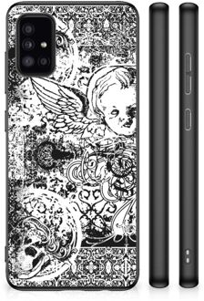 Silicone Back Case Samsung Galaxy A51 Telefoon Hoesje met Zwarte rand Skulls Angel