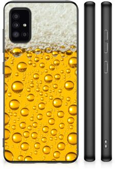 Silicone Back Cover Samsung Galaxy A51 Telefoonhoesje met Zwarte rand Bier