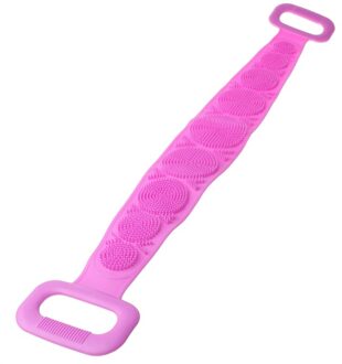 Silicone Back Scrubber Handdoek Bath Body Brush Riem Dubbelzijdig Massage Riem paars 62cm