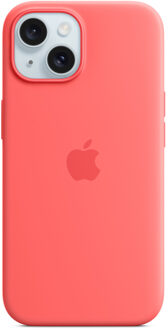 Silicone Backcover MagSafe voor de iPhone 15 - Guava Roze