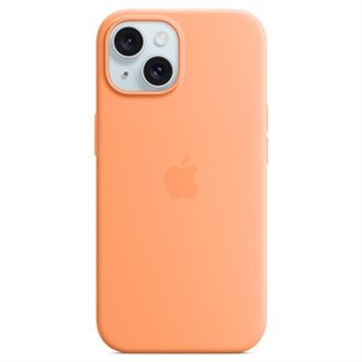 Silicone Backcover MagSafe voor de iPhone 15 Plus - Orange Sorbet Oranje