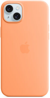 Silicone Backcover MagSafe voor de iPhone 15 Plus - Orange Sorbet Oranje