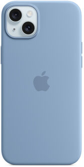 Silicone Backcover MagSafe voor de iPhone 15 Plus - Winter Blue Blauw