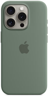 Silicone Backcover MagSafe voor de iPhone 15 Pro - Cypress Groen