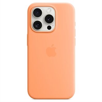 Silicone Backcover MagSafe voor de iPhone 15 Pro - Orange Sorbet Oranje