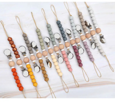 Silicone Bead Pacifier Clip Chain for Baby Teething Soother Chew Toy Dummy Clips