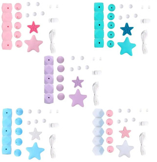 Silicone Beads Set DIY Baby Teething Molar Toy Infants Necklace Bracelet Teether Pacifier Chain Making Accessories