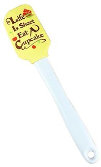 Silicone Boter Koken Schraper Gedrukte Patronen Non Stick Cookie Pastry Schraper Taart Bakken Spatel Keuken Gereedschap geel