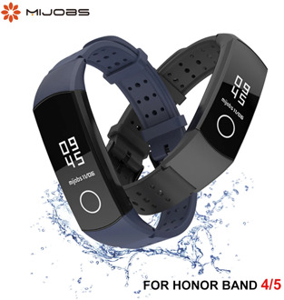 Silicone Bracelet For Honor Band 4 5 Sport Wristbands Strap for Huawei Honor Band 5 4 Air hole TPU Anti-lost Sports Accessories