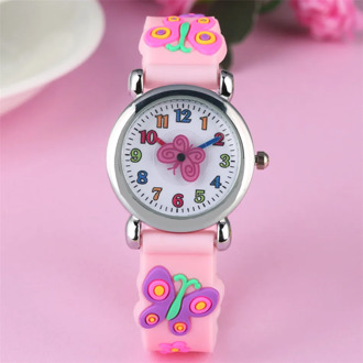 Silicone Butterfly Children Watches for Girls Quartz Kids Wristwatch Cute Girl Watch