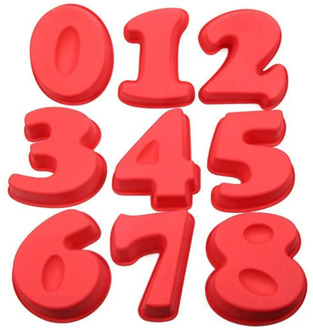 Silicone Cake Mold 0-8 Number Digital Fondant Cake Mould Baking Pan for Birthday Festival Cake Decoration Tools