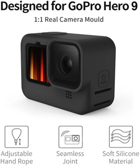 Silicone Case for GoPro Hero 9 Hero9 Black Protective Housing Shell Cover + Lens Cap Action Camera Accessories