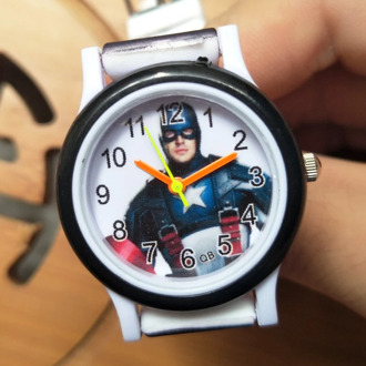 Silicone Colored Strap Kids Watches Boys Wristband America Hero Captain Children Watch for Kid Girls Time Clock Christmas Gift