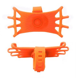 Silicone Fiets Telefoon Houder Motorfiets Winkelen Auto Fiets Wandelwagen Handvat Stuur 360 ° Roterende Verstelbare Balans oranje