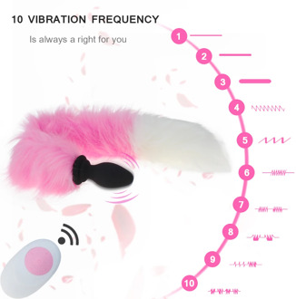 Silicone Fox Tail Anal Plug Butt Plug Vibrator Vaginal G-spot Stimulation Remote Backyard Bead Sexy Adult Sex Toy, Role-playing