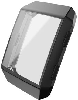 Silicone Frame Skin Cover Case Tpu Beschermende Shell Voor Fitbit Ionische Smart Horloge Screen Protector zwart