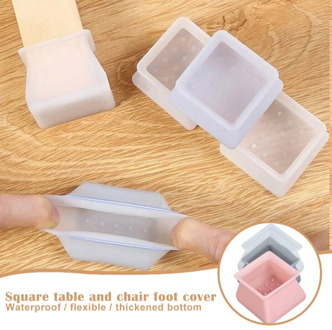 Silicone Furniture Leg Protection Cover Table Feet Pad Floor Protector Square for Home Non-slip Home & Garden FP8