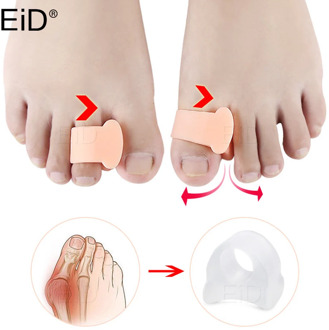 Silicone Gel Foot Toes Two Hole Toe Separator Thumb Valgus Protector Bunion Hallux Valgus Guard Feet Overlapping Pad Insert 2Pcs
