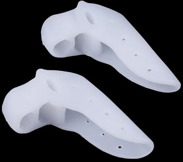 Silicone Gel Foot Toes Two Hole Toe Separator Thumb Valgus Protector Feet Overlapping Pad Insert Bunion Hallux Valgus Guard 2Pcs