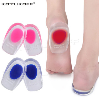 Silicone Gel Heel Cups Half Length Height Increase Insole for Shoes Inserts for Plantar Fasciitis Bone Spur & Achilles Pain