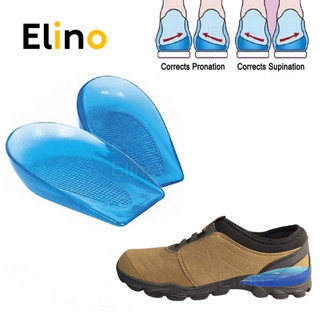 Silicone Gel Insoles for Back Heel Insert Half Cushion Relief Foot Spur Pain Massager Care Insole Pronation Orthopedic Shoes Pad