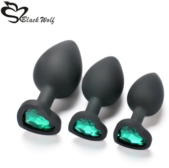 Silicone Heart Anal Plug Removable Jewel Decoration Butt Plug Sex Toys Prostate Massager Anus Toys For Women Man Couple Gay