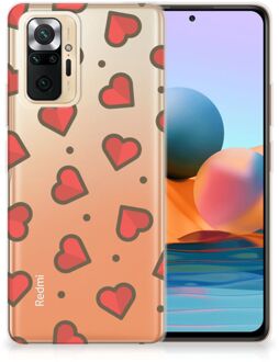 Silicone Hoesje Xiaomi Redmi Note 10 Pro Transparant Hoesje Super als Sinterklaas Cadeautje Hearts