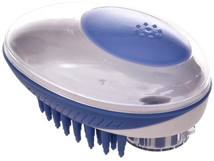 Silicone Honden Katten Douche Borstel Hond Bad Borstel Kam Pet Spa Massage Borstel Zachte Silicone Honden Katten Douche Haar kam # 0803LJC Blauw