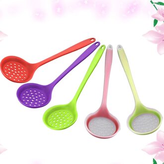 Silicone Ingelaste Skimmer Spatel Non-stick Koken Lepel Pollepel Professionele Vergiet Zeef Filter Met Lange Handvat Keuken Om