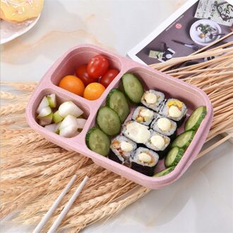 Silicone Inklapbare Lunchbox Voedsel Opslag Container Bento Microwavable Draagbare Picknick Camping Rechthoek Outdoor Doos # Td roze