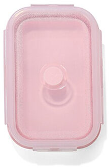 Silicone Inklapbare Lunchbox Voedsel Opslag Container Bento Microwavable Draagbare Picknick Outdoor Camping Lunchbox 350ml roze