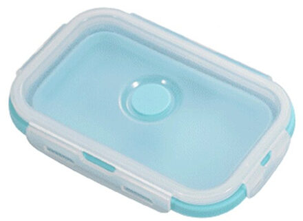 Silicone Inklapbare Lunchbox Voedsel Opslag Container Bento Microwavable Draagbare Picknick Outdoor Camping Lunchbox 500ml blauw