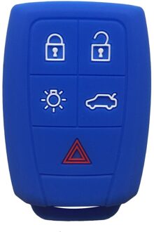Silicone Key Cover Voor Volvo Xc90 V50 S40 C70 S60 D5 C30 Key Case Funda Llaves Auto Klep Sleutelhanger afstandsbediening Sleutels Houder Blauw