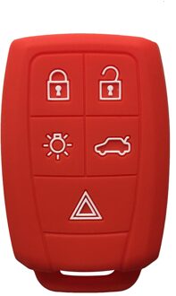 Silicone Key Cover Voor Volvo Xc90 V50 S40 C70 S60 D5 C30 Key Case Funda Llaves Auto Klep Sleutelhanger afstandsbediening Sleutels Houder Rood