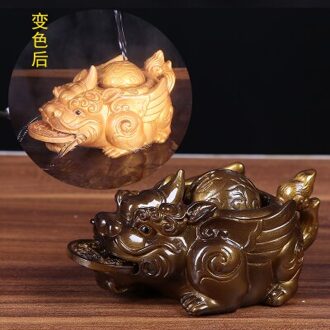 Silicone Kleurverandering Thee Huisdier Kung Fu Thee Lade Accessoires Brave Troop Ambachten Decoratieve 1 stk goud