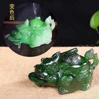 Silicone Kleurverandering Thee Huisdier Kung Fu Thee Lade Accessoires Brave Troop Ambachten Decoratieve 1 stk groen
