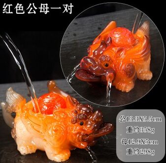 Silicone Kleurverandering Thee Huisdier Kung Fu Thee Lade Accessoires Brave Troop Ambachten Decoratieve 2 stk rood