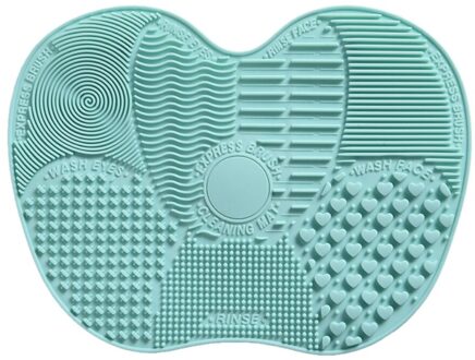 Silicone Make Borstel Pen Cleaning Pad Draagbare Praktische Duurzaam Wassen Tool Scrubber Board Mat Tandenborstel Cleaner Blauw