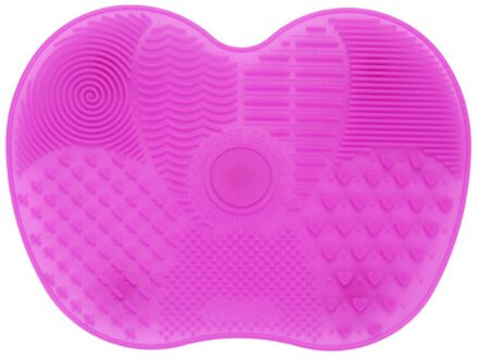 Silicone Make Borstel Pen Cleaning Pad Draagbare Praktische Duurzaam Wassen Tool Scrubber Board Mat Tandenborstel Cleaner roos rood