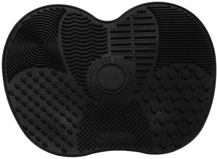 Silicone Make Borstel Pen Cleaning Pad Draagbare Praktische Duurzaam Wassen Tool Scrubber Board Mat Tandenborstel Cleaner zwart