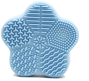 Silicone Make Brush Cleaner Pad Foundation Borstel Make Up Wassen Gel Cleaning Mat Make-Up Borstel Board Tool Blauw