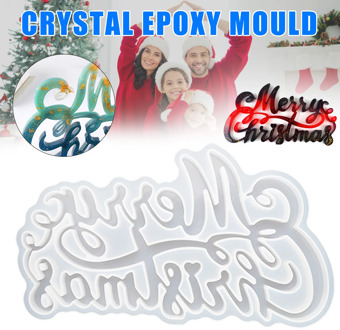 Silicone Merry Christmas Decor Casting Mold Resin Epoxy Mould Craft Tool LKS99
