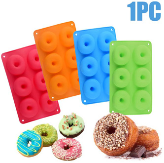 Silicone Mold Donut Baking Pan,6 Grid Non-Stick Donut Mold Baking Pan,DIY Dessert Pastry Chocolate Cake Mould Kitchen Tools